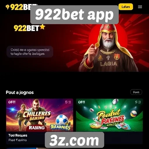 Variedade de jogos disponíveis no 922bet app